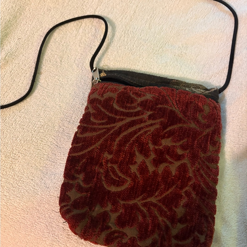 Elegant Red Velvet Women Bag